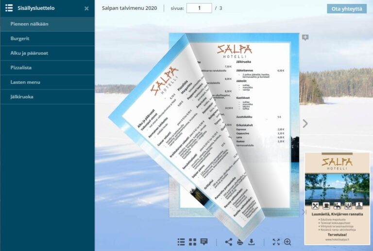Hotelli Salpan talvimenu 2020
