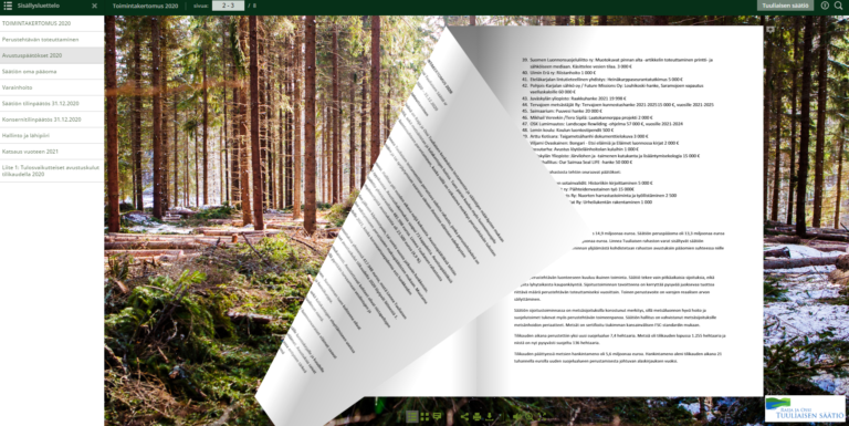 Tuuliaisen säätiön toimintakertomus 2020