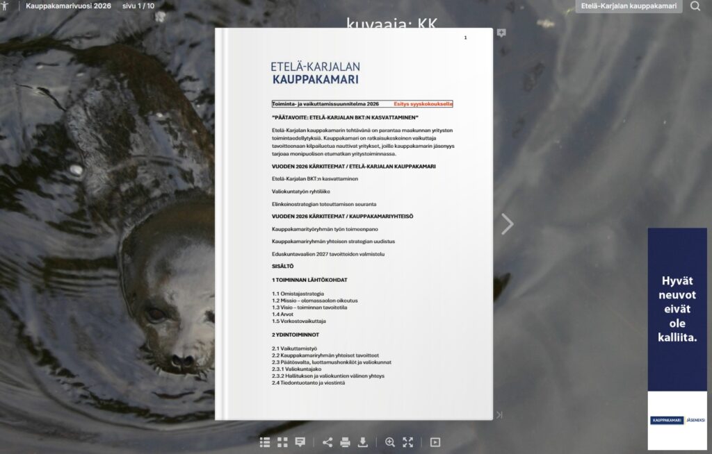 Etelä-Karjalan kauppakamari toimintasuunnitelma 2026