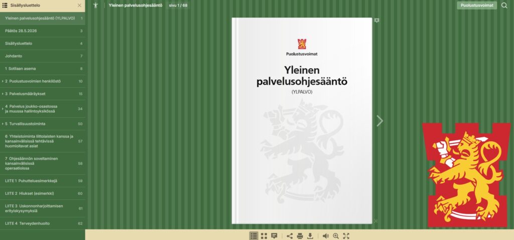 yleinen palvelusohjesääntö